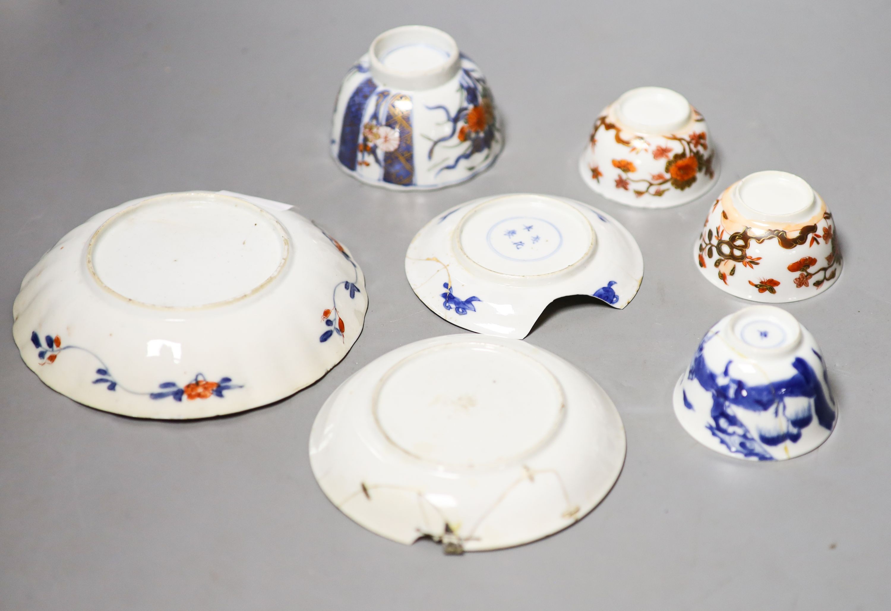 A group of 18 century Chinese tea wares, damage